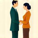 Ícono de coaching financiero con asistente y cliente